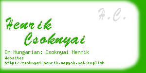 henrik csoknyai business card